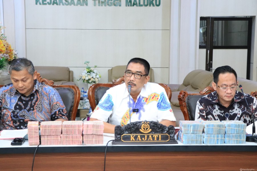 Kejati Maluku Gelar Konferensi Pers Perkembangan Penanganan Perkara Dugaan Tindak Pidana Perpajakan
