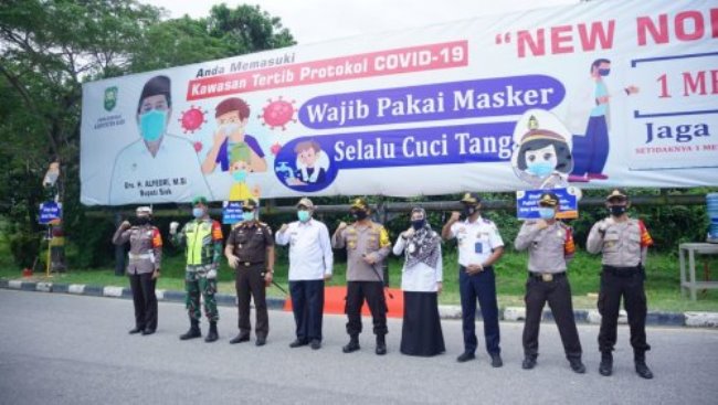Launching Siak Menuju New Normal, Bupati Alfedri Himbau Tetap Perhatikan Protokol Kesehatan