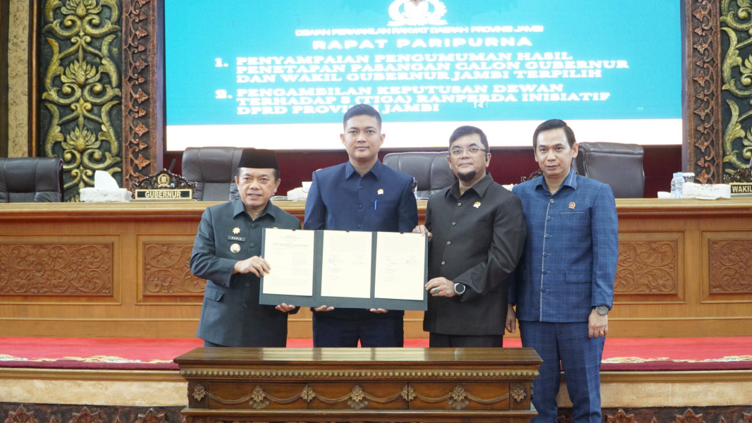 DPRD Jambi Resmi Sahkan Tiga Rancangan Peraturan Daerah