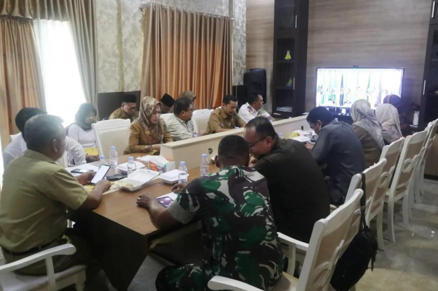 Bupati Inhil Ikuti Zoom Meeting Rakor Pengendalian Inflasi Daerah