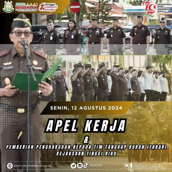 Kajati Riau Pimpin Apel Kerja Pagi