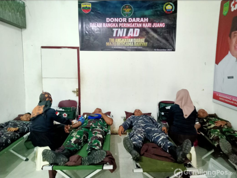 Kodim 0314/Inhil Gelar Aksi Donor Darah Rangka Peringati Hari Juang TNI AD
