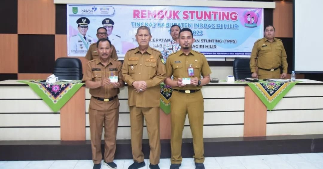 Ketua TPPS Inhil Tanda Tangani Komitmen Bersama Dalam Rangka Percepatan Penurunan Stunting 