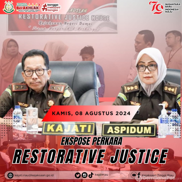 Kajati dan Aspidum Kejati Riau Ikuti Restoratif Justice Bersama JAM Pidum Kejaksaan Republik Indonesia Secara vVrtual