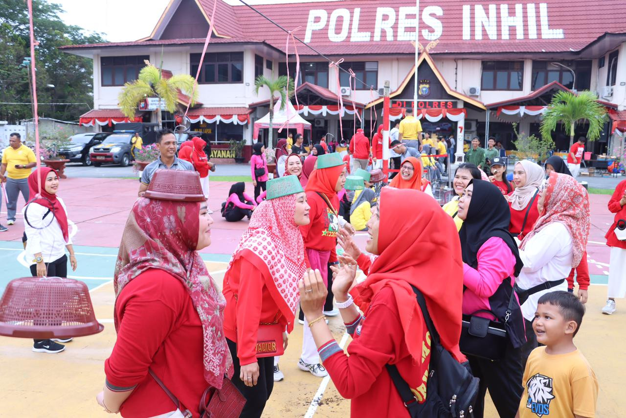 Polres Inhil Gelar Olahraga bersama Sambut HUT RI Ke-78