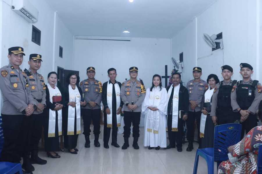 Kapolres Inhil Cek Kesiapan Pengamanan Gereja