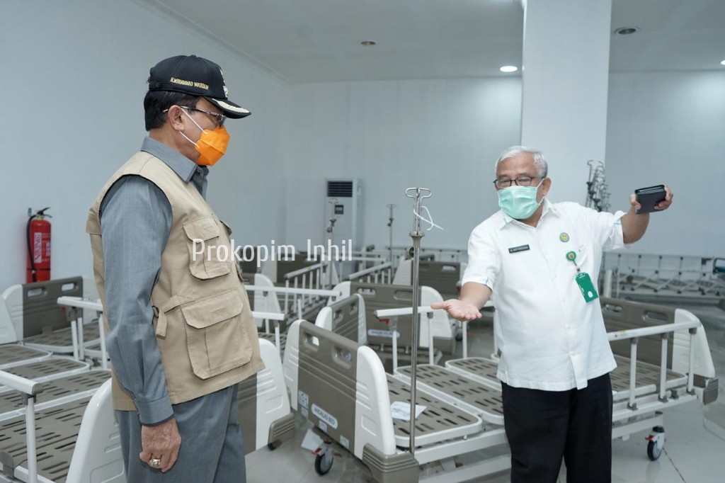  Bupati HM.Wardan Tinjau Porses Finishing Tambahan Pembangunan Ruangan Isolasi, Inhil Siap Tangani P