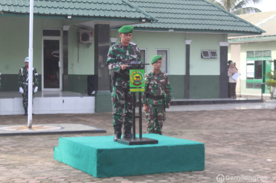 Pimpin Upacara Apel Bulanan, Dandim 0314/Inhil Minta Prajurit Agar Senantiasa Jaga Marwah TNI