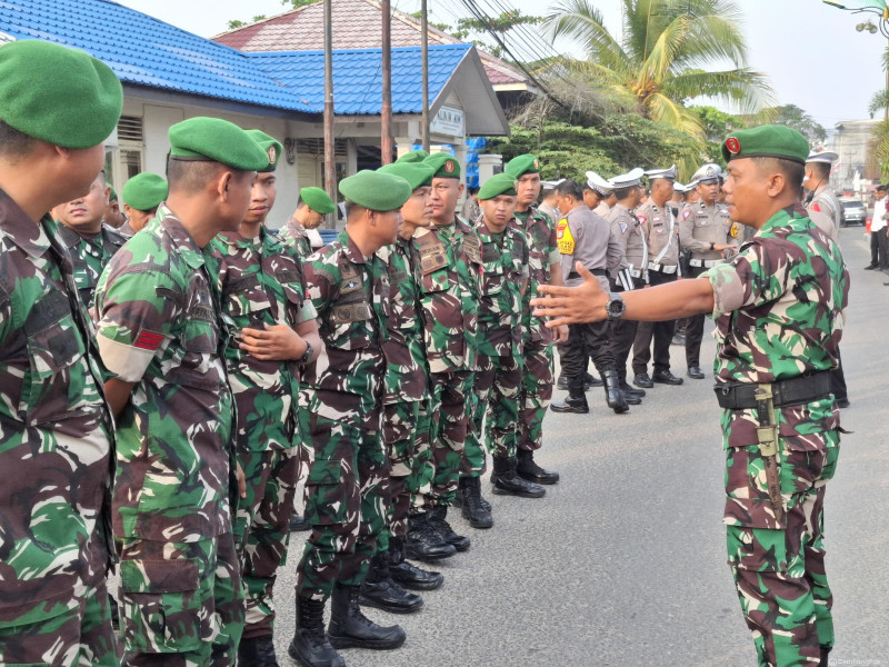 TNI AD Kodim 0314/Inhil Bersama Intansi Terkait Laksanakan Pengamanan Rapat Pleno Terbuka KPU Inhil