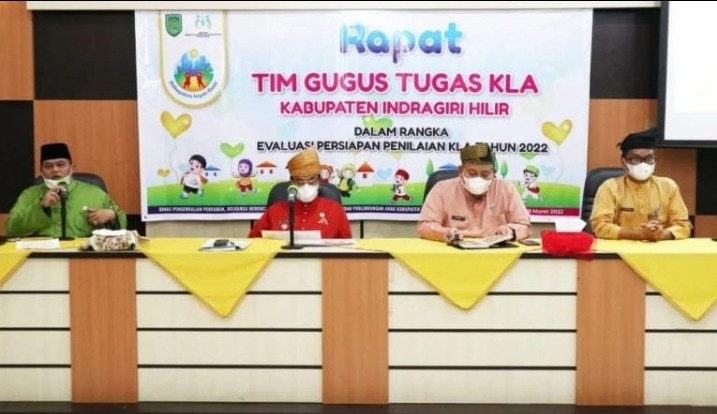 Rapat Evaluasi Persiapan KLA DP2KBP3A Inhil, di Pimpin Bupati Wardan