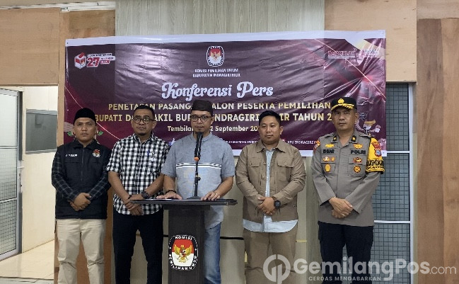 KPU Inhil Gelar Konferensi Pers Penetapan Pasangan Calon Peserta Pemilihan Bupati dan Wakil Bupati Tahun 2024