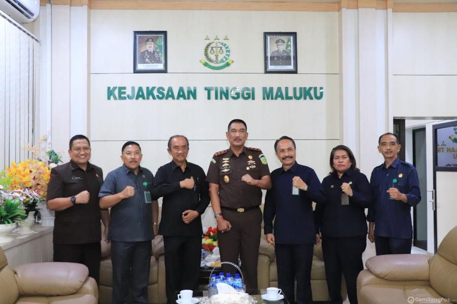 Kunjungan Silaturahmi Pejabat Baru Ketua Pengadilan Tinggi Ambon di Terima Kajati Maluku