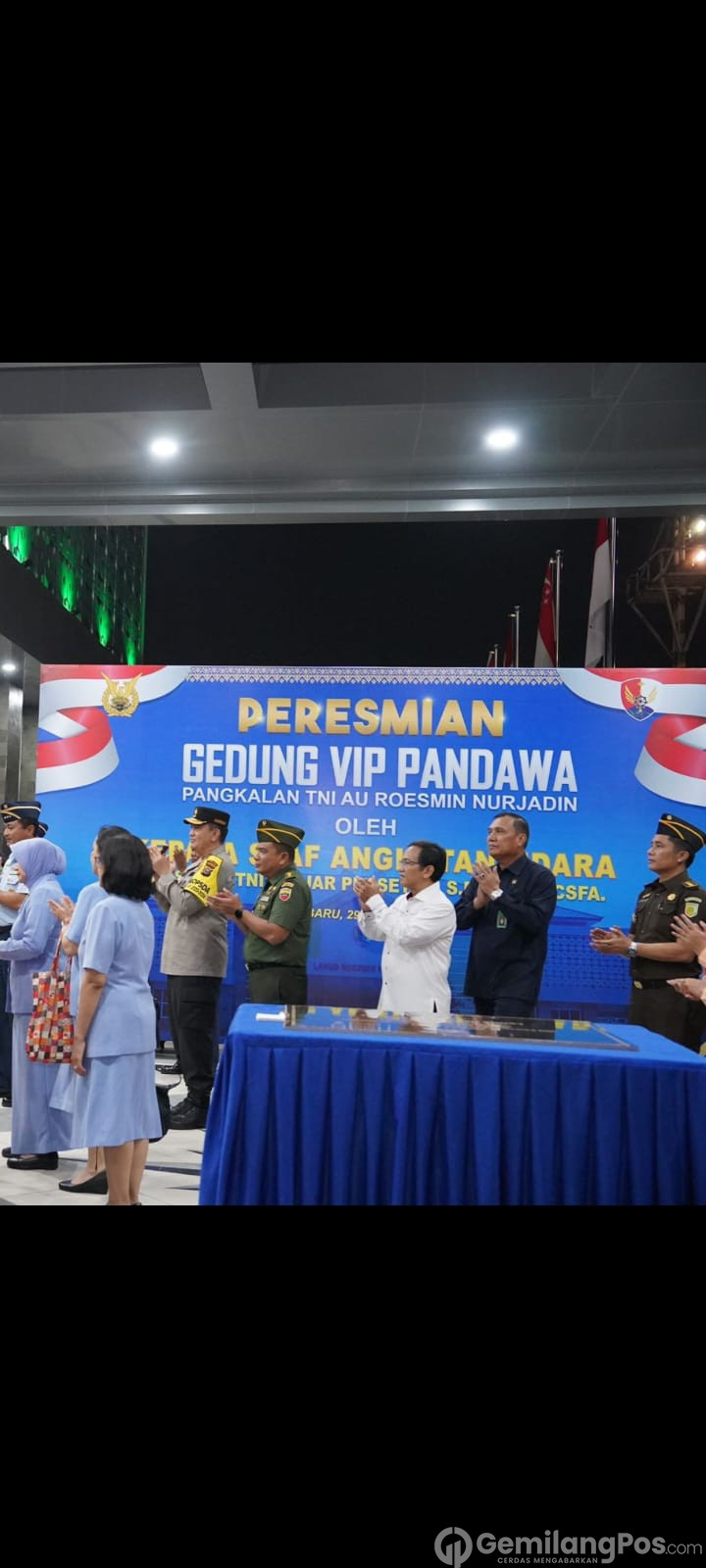 Asintel Kejati Riau hadiri Kegiatan Peresmian Gedung VIP Room Pandawa Lanud RSN