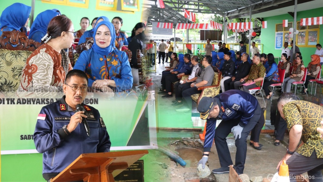 Kajati Agoes Letakan Batu Pertama Revitalisasi TK Adhyaksa XXVII Ambon