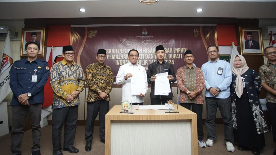 Bupati Wardan Laksanakan Penandatanganan NPHD Pemerintah Inhil Dengan KPU dan Bawaslu Inhil