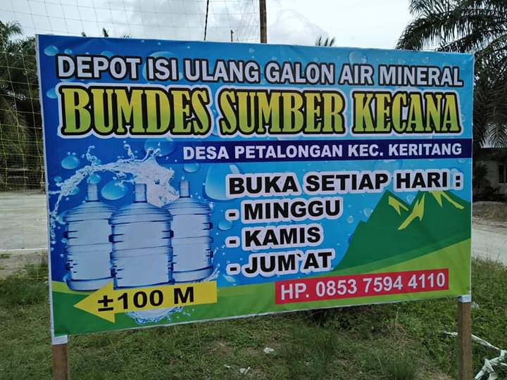 Sukses di Unit SP, BUMDes Sumber Kencana Buka Unit Usaha Depot Air Minum