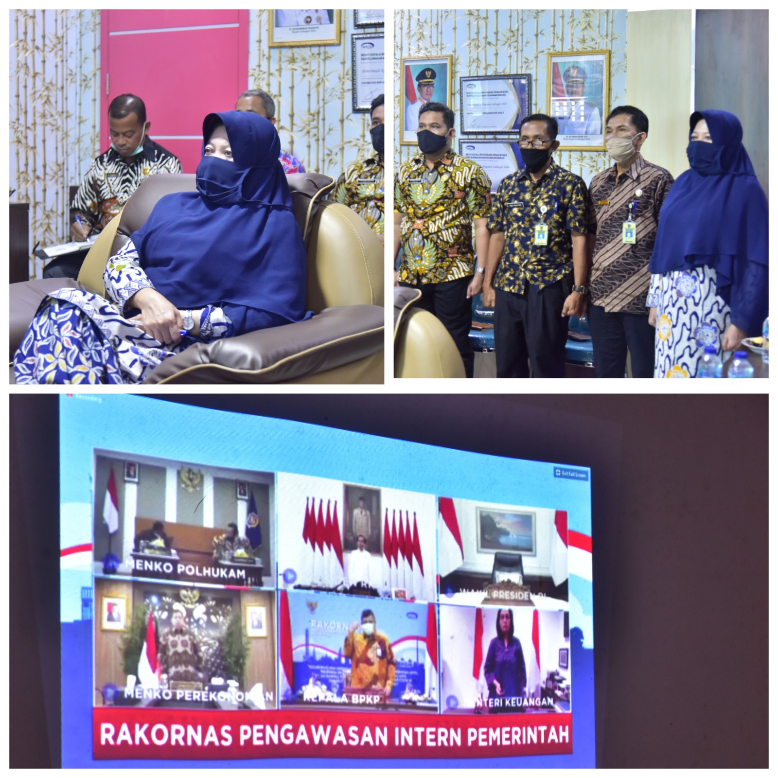 Kepala Inspektorat Inhil Hj.Irianti Ikuti Rakoornas Pengawasan Intern Pemerintah TH 2020 secara Virt