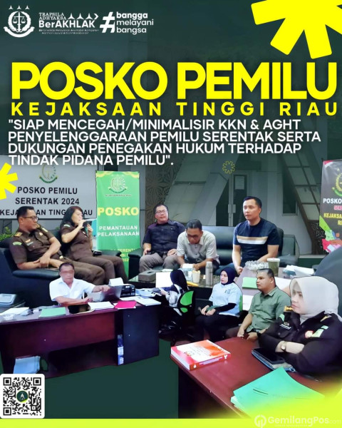 Asintel Kejati Riau Tinjau Fasilitas Dan Kesiapan Posko Pemilu