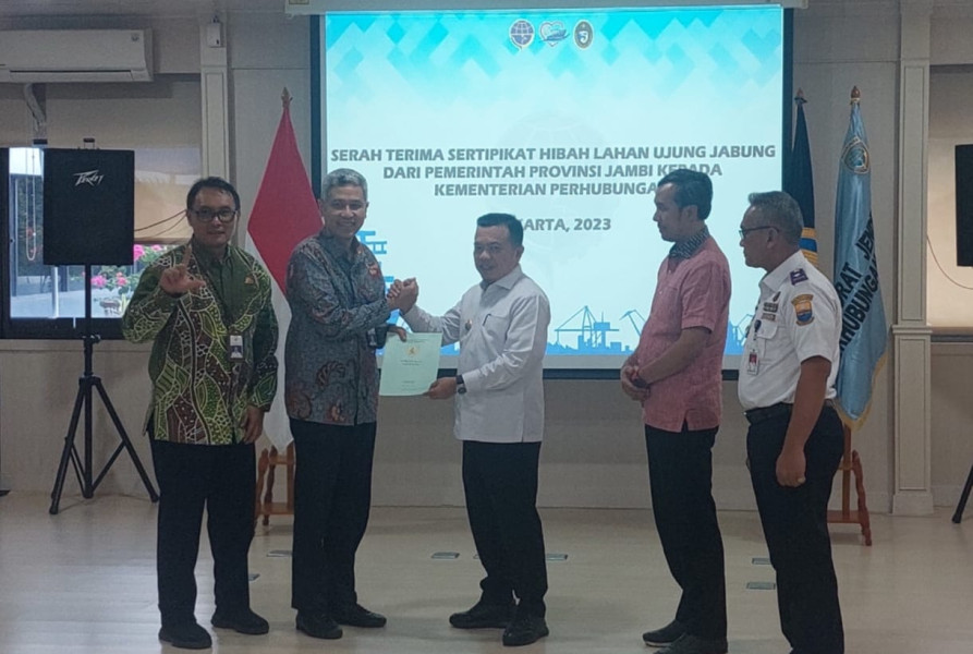 Gubernur Al Haris Serahkan Lahan pada Kementerian Perhubungan untuk Pelabuhan Ujung Jabung