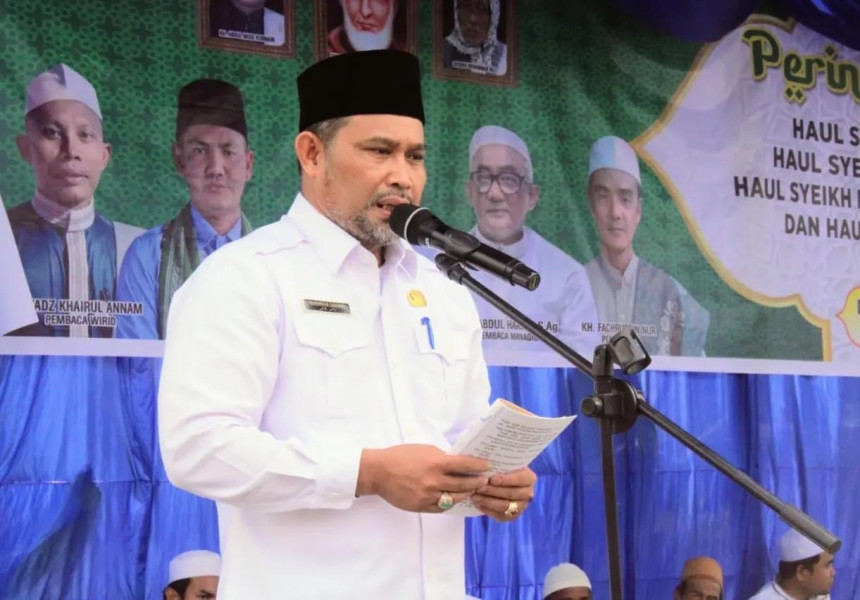 Bupati Inhil Hadiri Haul Jama di Desa Belantaraya