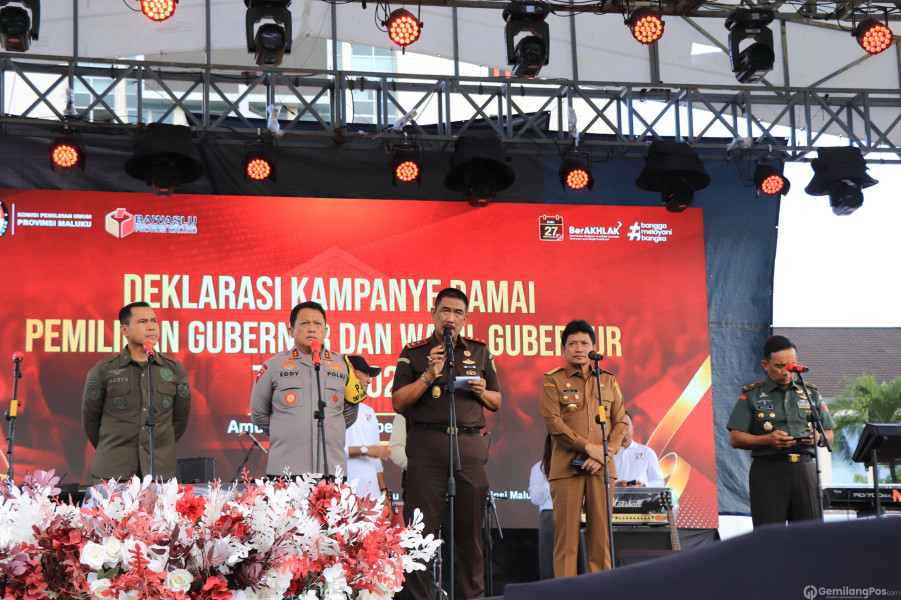 Kajati Maluku Hadiri Deklarasi Kampanye Damai Pemilihan Gubernur dan Wakil Gubernur Provinsi Maluku Tahun 2024