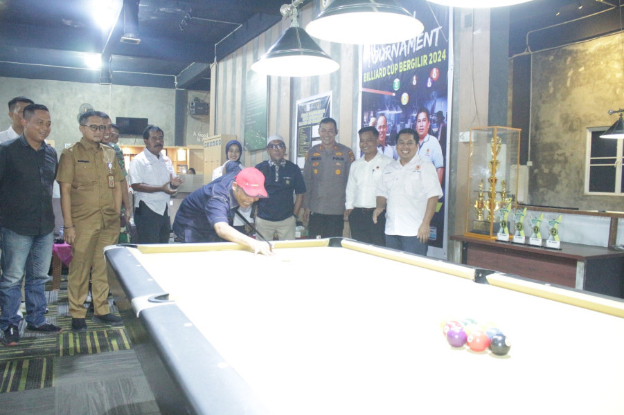 Pj Bupati Inhil Buka Tournament Billiard CUP Bergilir 2024