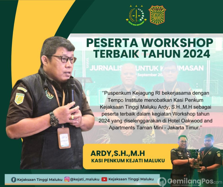 KASI PENKUM KEJATI MALUKU  PESERTA WORKSHOP TERBAIK TAHUN 2024