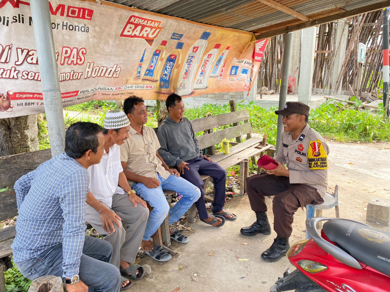 Bhabinkamtibmas Air Tawas Sosialisasi Pemilu Damai