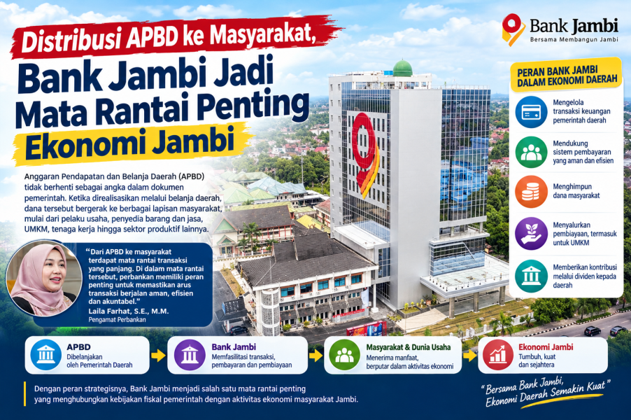 Distribusi APBD ke Masyarakat, Bank Jambi Jadi Mata Rantai Penting Ekonomi Jambi