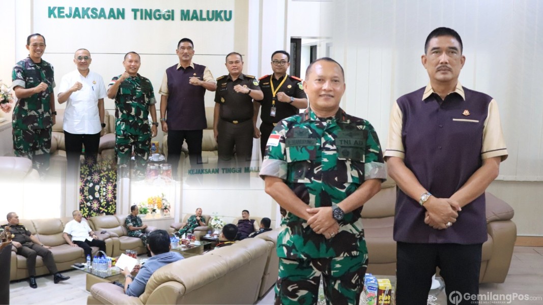 Kajati Agoes SP Terima Kunjungan Silaturahmi Danrem 151/Binaiya Di Kejaksaan Tinggi Maluku