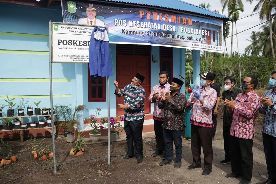 Tingkatkan Layanan Kesehatan, Bupati Siak Resmikan Poskesdes di Sabak Permai