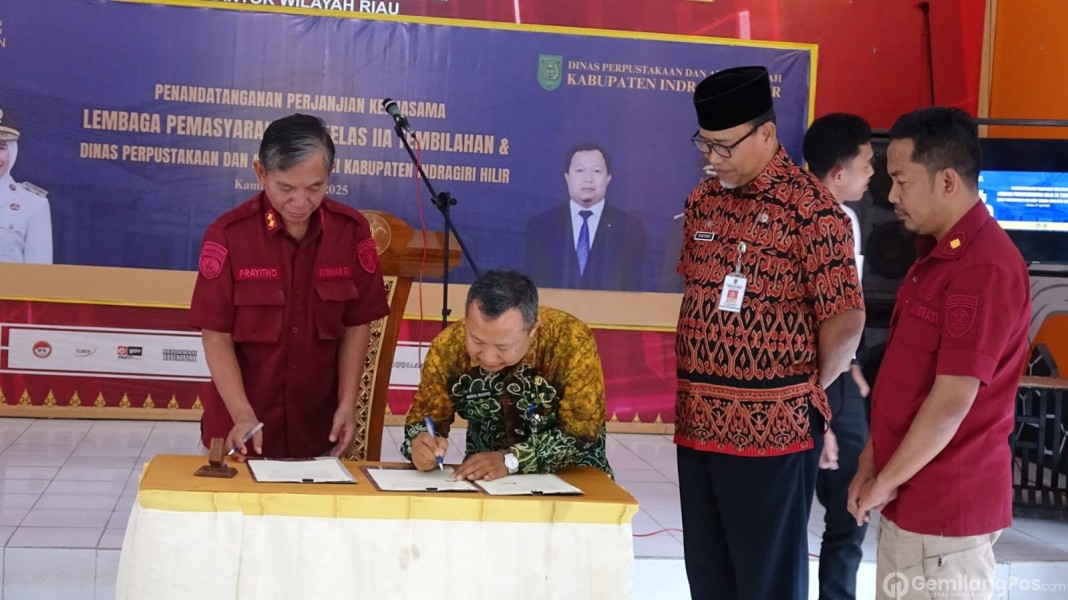 Pj Sekda Inhil Saksikan Penandatanganan Kerjasama Lapas Tembilahan dengan DPAD
