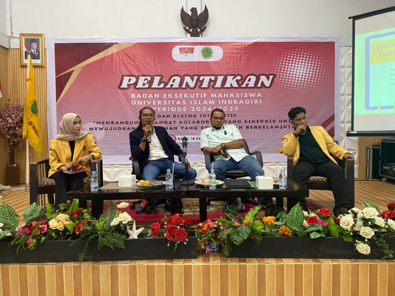Ketua DPRD Inhil Hadiri Pelantikan BEM Unisi Sekaligus Berikan Seminar