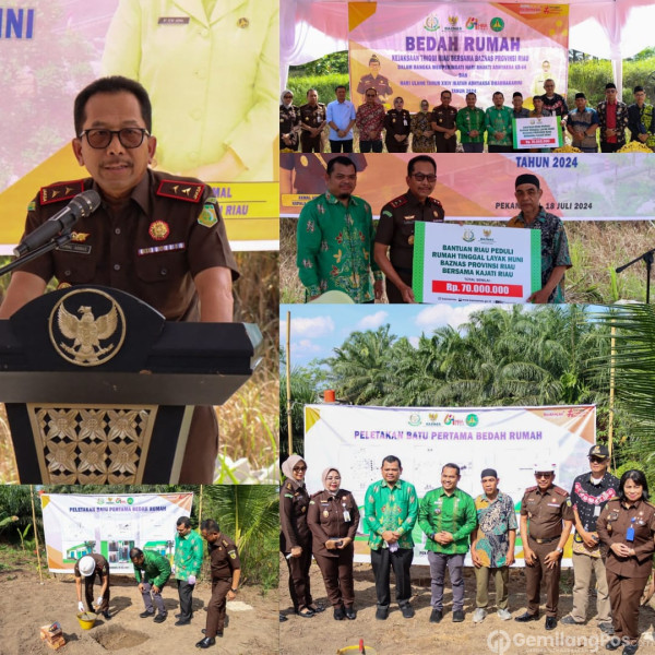 Jelang HBA Ke- 64 dan HUT IAD Ke- XXIV Tahun 2024, Kejati Riau Gelar Aksi Sosial Bedah Rumah