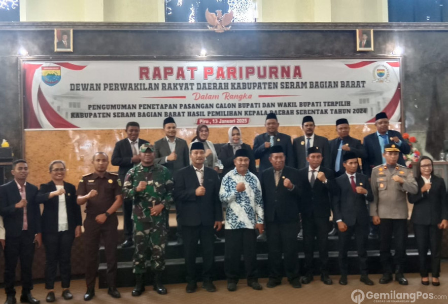 Kasi Intel Kejari SBB Hadiri Rapat Paripurna DPRD SBB Pengumuman Penetapan Bupati Terpilih SBB Tahun 2024
