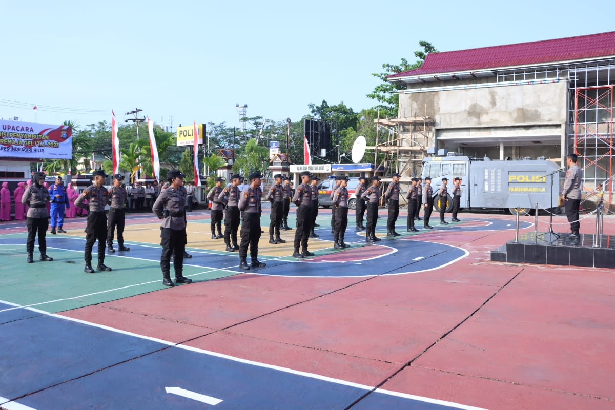 Polres Inhil Sambut Anggota Baru Bintara Remaja Gelombang I