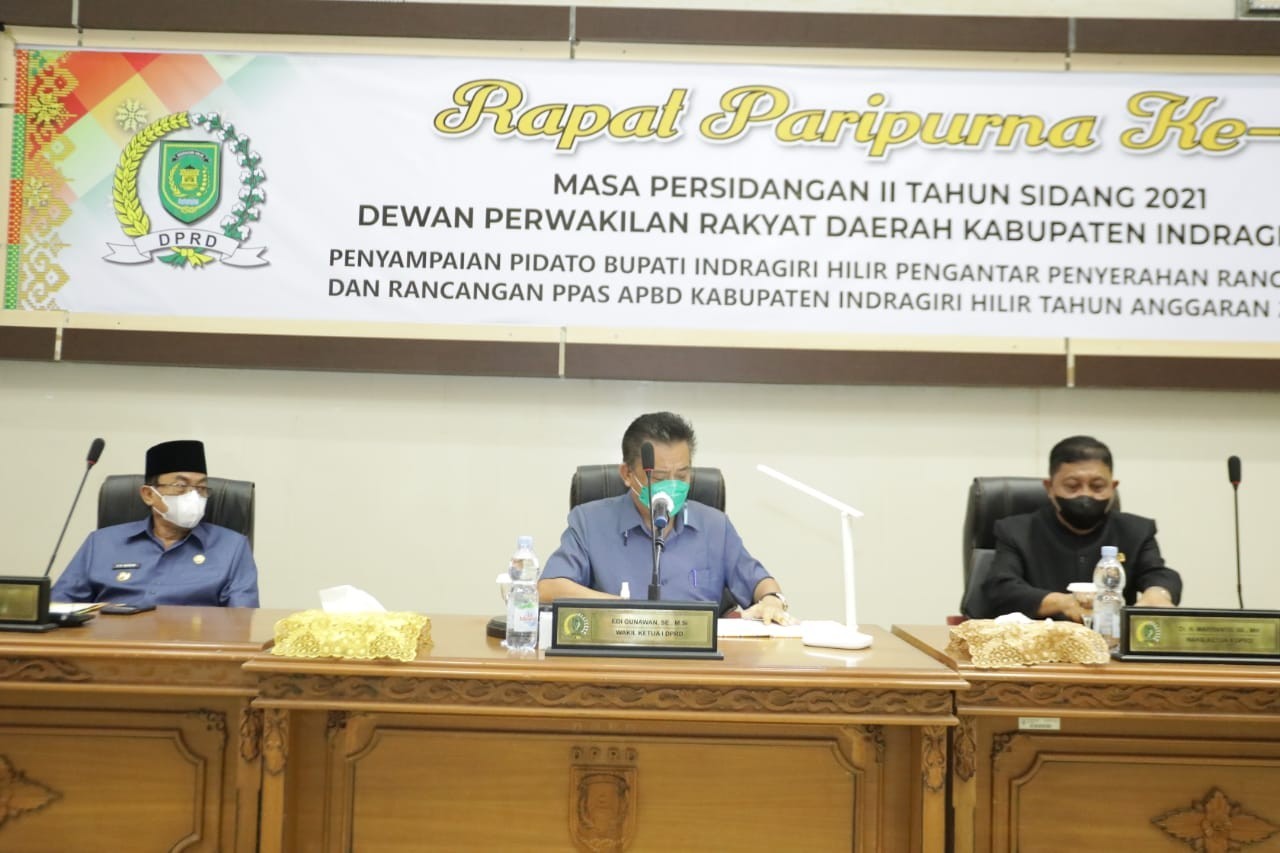 DPRD Inhil Laksanakan Rapat Paripurna Ke-9 Tahun 2021