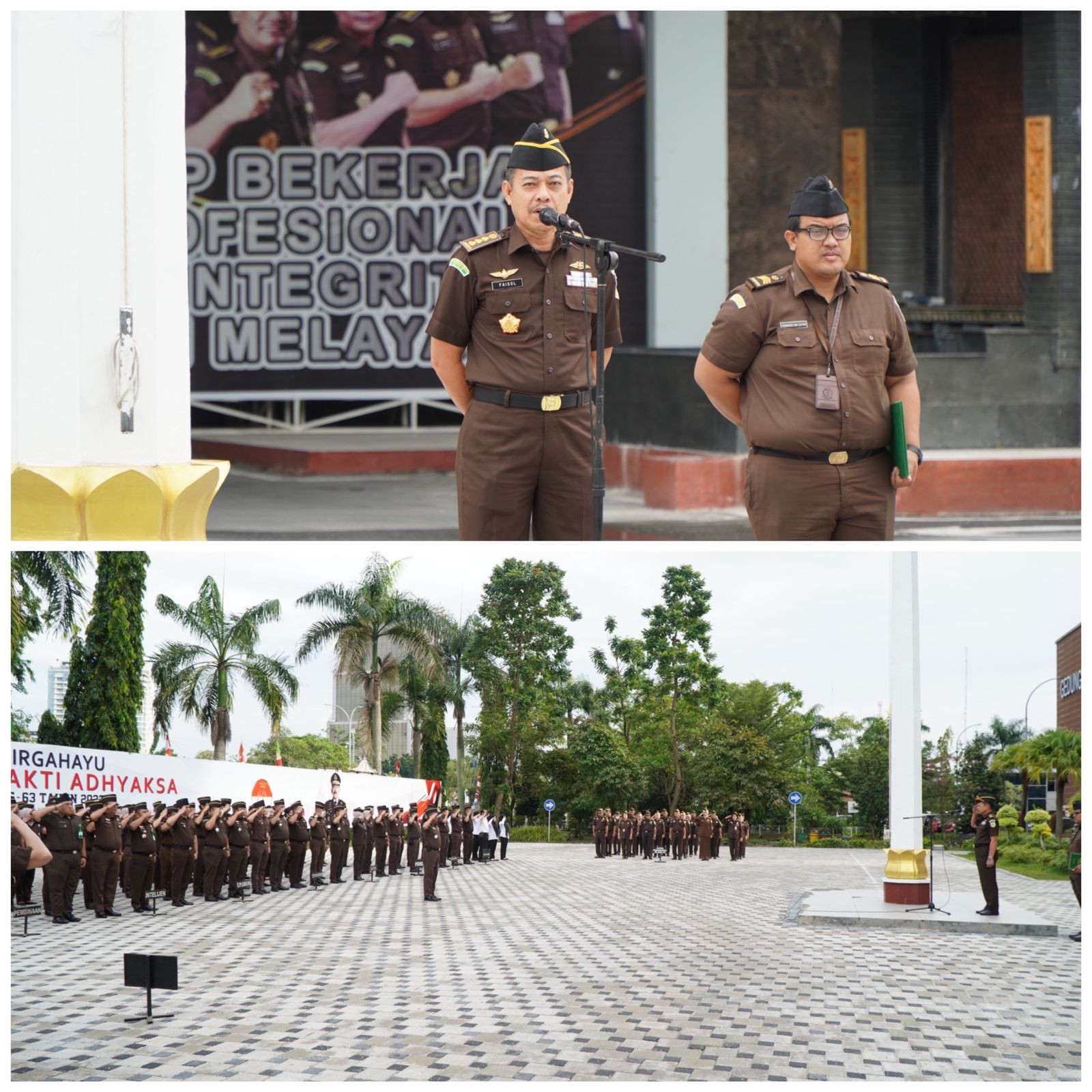 ASISTEN PIDANA MILITER KEJAKSAAN TINGGI RIAU MENJADI PENERIMA APEL KERJA PAGI