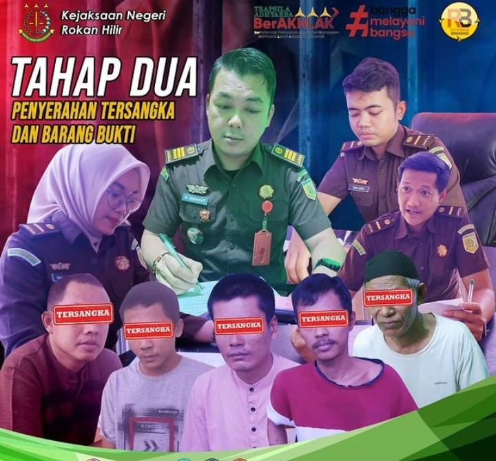 JPU Kejari Rohil Melakukan Serah Terima Tersangka dan BB ( Tahap II