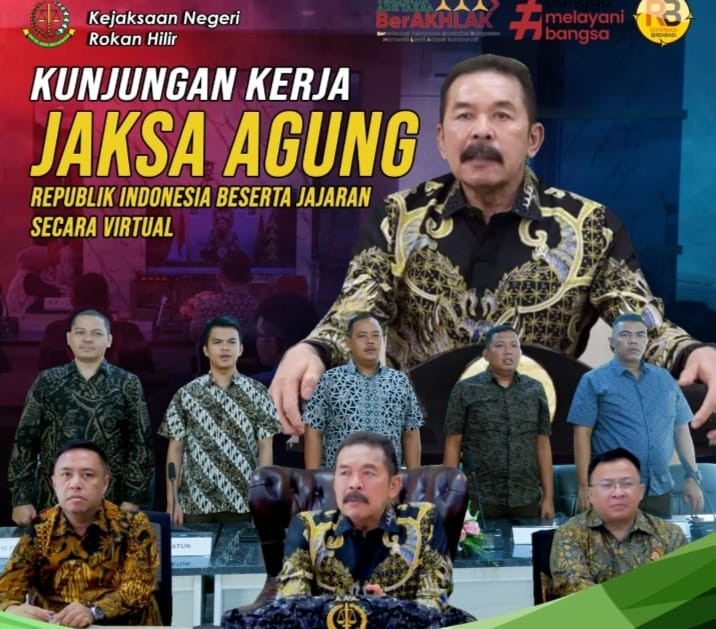 Kejaksaan Negeri Rokan Hilir mengikuti kegiatan Kunjungan Kerja Virtual Jaksa Agung RI