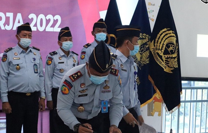 Lapas Tembilahan, Kanim Tembilahan, Rutan Rengat serta Rupbasan Rengat Deklarasikan Janji Kinerja Tahun 2022