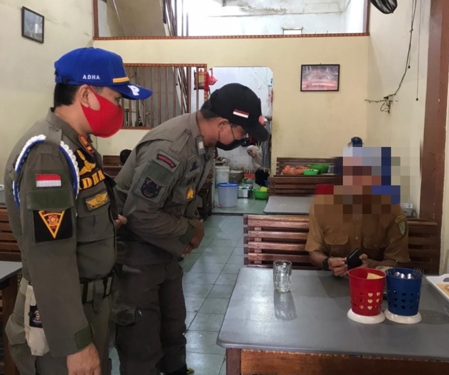 Lagi di Kedai Kopi, ASN dan Non ASN Terjaring Razia Gakplin Satpol PP Inhil