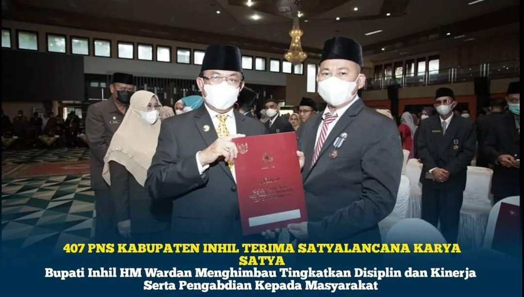 407 PNS di Inhil Terima Satyalancana Karya Satya, ini Himbauan Bupati Wardan