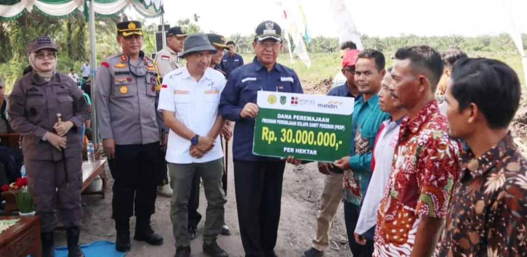 Bupati Inhil Tanam Perdana Kelapa Sawit PKSP di Desa Harapan Jaya