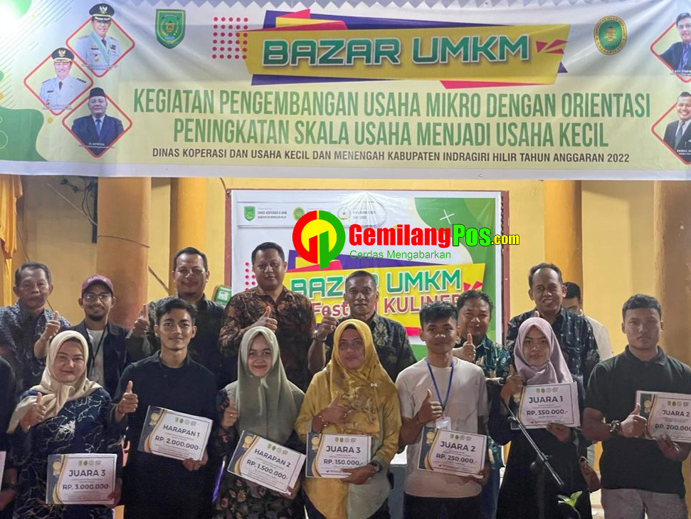 Bazar UMKM dan Festival Kuliner Tajaan Diskop dan UKM Inhil ditutup