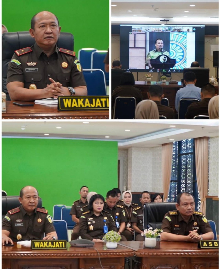 Wakajati Riau Ikuti Kegiatan LHP BPK RI Tahun 2022 Secara Virtual 