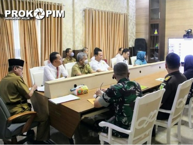 Bupati Inhil Ikuti Rakor Pengendalian Inflasi Secara Virtual