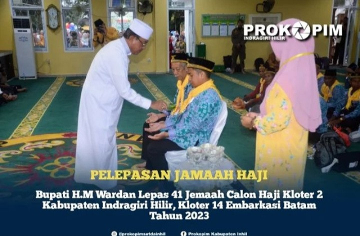 Bupati Inhil Lepas 41 JCH Kloter 14 Embarkasi Batam