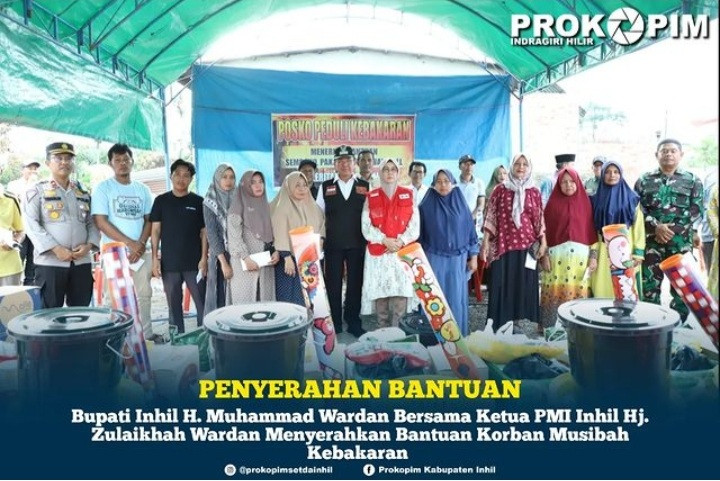 Bupati Inhil Serahkan Bantuan Korban Kebakaran di 2 Desa