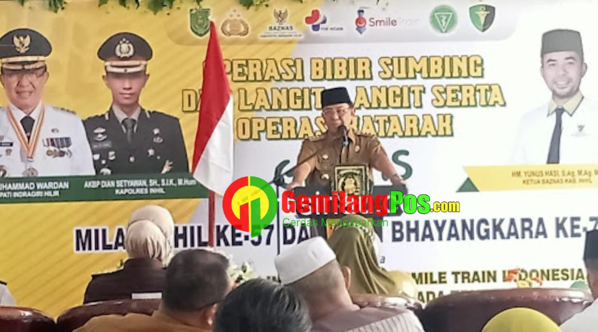 Bupati Hadiri Puncak Baksos Operasi Bibir Sumbing & Langit-langit RSUD PH Tembilahan